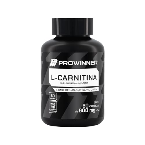 Proteínas Y Suplementos, Drugstore PROWINNER | L-Carnitina, Suplemento Alimenticio, L-Carnitina 100% Pura, 240mg de L-Carnitina por Porción, Pre workout, 60 Cápsulas de 600mg