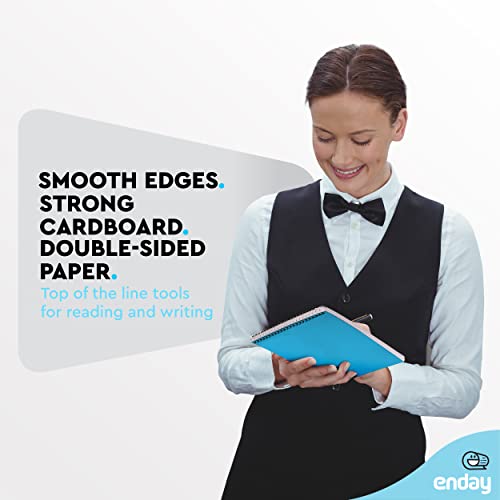 Enday Steno Pads Spiral 6 Pack, 6 X 9, 80 Sheets White Paper, Gregg Rule, Steno Notebook For Writing, Assorted Colors, Pink, Purple, Green, Blue, Red, Grey #TOP5