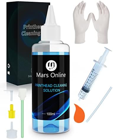 Mars Online Printhead Cleaning Kit Inkjet Printer Head Cleaner Compatible for HP/Epson/Brother/Canon 8600 8610 8035 8710 6700 6900 / Epson 1430 2720 et-2720 et-2750, 100ML, Kit 2