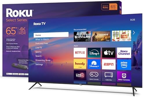 Roku Smart TV – 65-Inch Select Series, 4K HDR TV – RokuTV with En...