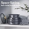 CAROTE 17Pcs Titanium Pots and Pans Set, Cookware Set Nonstick, Kitchen Cooking Set with Detachable Handle, RV/Camping Cookware, Dishwasher/Oven Safe, Grey #4