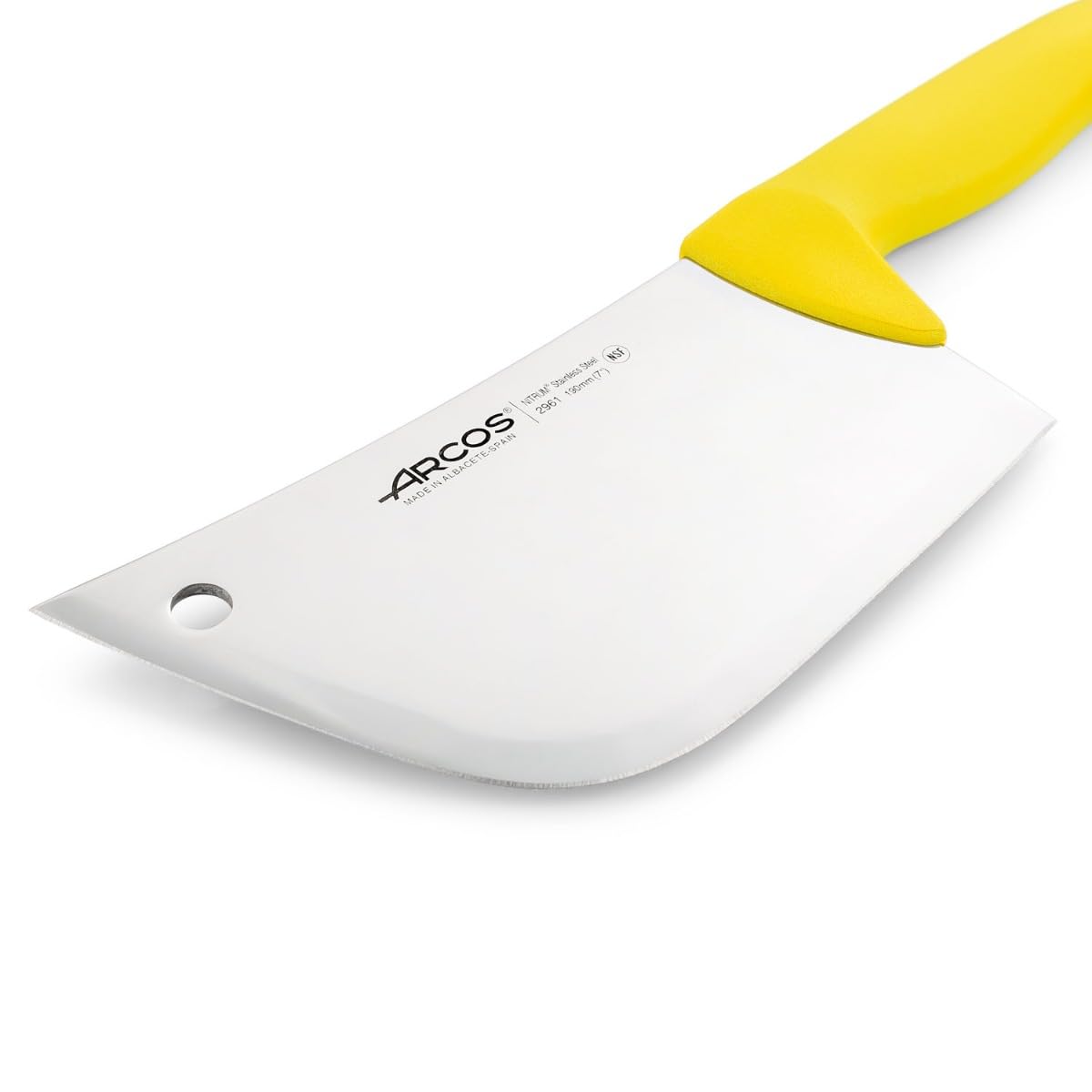 Arcos Couteau à Viande en Acier Inoxydable Nitrum 190 mm – Couteau de Boucher Professionnel avec Poignée Ergonomique en Polypropylène – Jaune, Série 2900