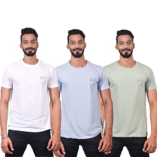 Image of Men Slim Fit Cotton T-Shirts Half Sleeve with Three Different Colors Combo Pack of 3