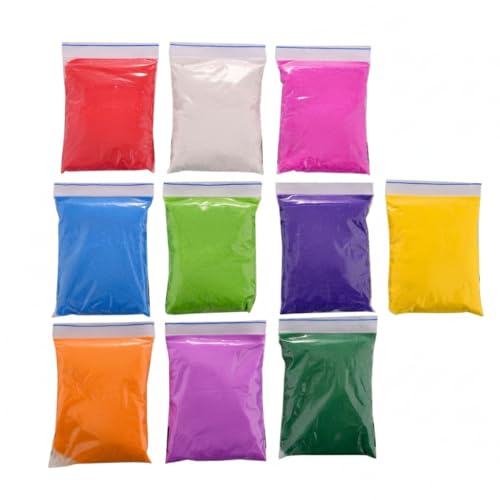 Image of Craftam Rangoli Colours Powder Set, 80g Each, Pouches for Festivals and Decorations (10 Poch x 80 Gram = Total 800 Gram)