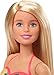 Barbie Doll & Pool Playset with Pink Slide, Beverage Accessories & Towel, Blonde Fashion Doll in Tropical Swimsuit