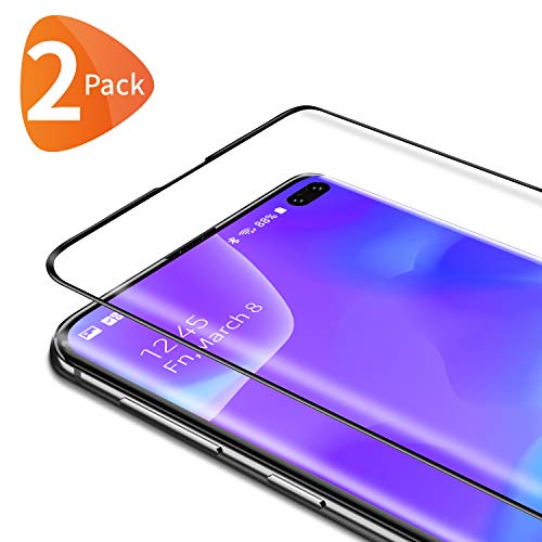 Bewahly Verre Trempé Samsung Galaxy S10 Plus [2 pièces], 3D Incurvé Couverture Complète Film Protection en Verre trempé Écran Protecteur Vitre Dureté 9H pour Samsung Galaxy S10 Plus (Noir)