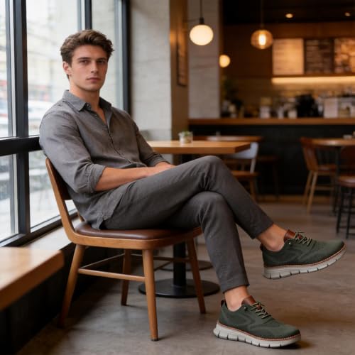 Image of Wearbreeze Men's Business Casual Oxford Sneakers - Lightweight Lace-Up Dress Shoes for Work, Travel & Daily Commute