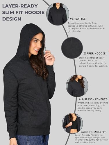 Image of Blessed Printed Women�s Full Sleeve Cotton Zipper Hoodie with Pockets | Regular Fit Hooded Sweatshirt Pullover for Winter, Casual, Outdoor, Travel & Everyday Wear