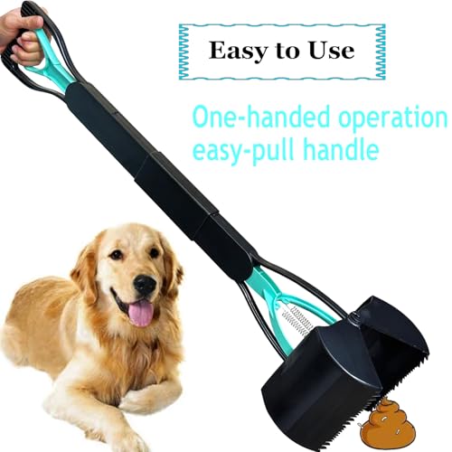 Image of ienjoyed 2-Pack Pooper Scooper for Large Small Dogs Heavy Duty, 32 inch Long Handle Poop Scoop for Yard, Grass, Gravel, Dog Poop Grabber with High Strength Material