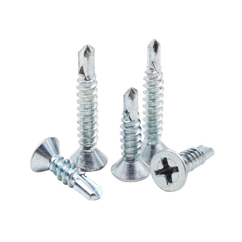 Image of By inchVP INDUSTRIES inch (Pcs-50) No.8x25 mm CSK Phillips Head SDS Screw - Zinc White Self-Tapping, Ideal for Wood to Metal Applications