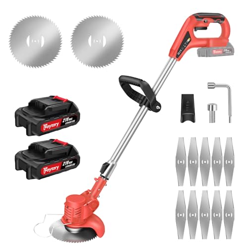 Metal Blade Cordless Strimmer Lightweight Grass Trimmers With 10 Me...