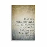 The Alchemist Quote Quote by Paulo Coelho Poster 3 Canvas Painting Posters And Prints Wall Art Pictures for Living Room Bedroom Decor 08x12inch(20x30cm) Unframe-style