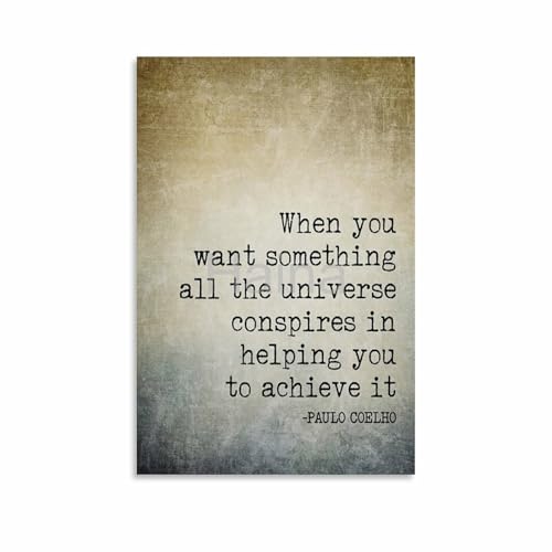 The Alchemist Quote Quote by Paulo Coelho Poster 3 Canvas Painting Posters And Prints Wall Art...