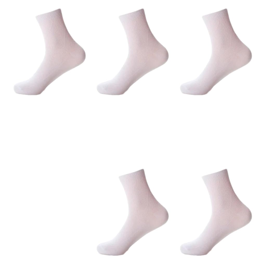 Dninmim 5 pares/lote de calcetines de negocios para hombre, tubo medio, sólidos, transpirables, informales, de algodón, suaves
