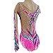 Kmarouse Women's Rhythmic Gymnastics Leotards with Diamond, Girl's Breathable Competition Gymnastics Wear, Customizable(Large)