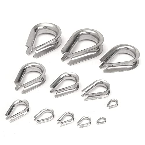 STAINLESS STEEL THIMBLE THIMBLES WIRE CABLE ROPE CABLE CLIPS CLAMPS 3MM (4)
