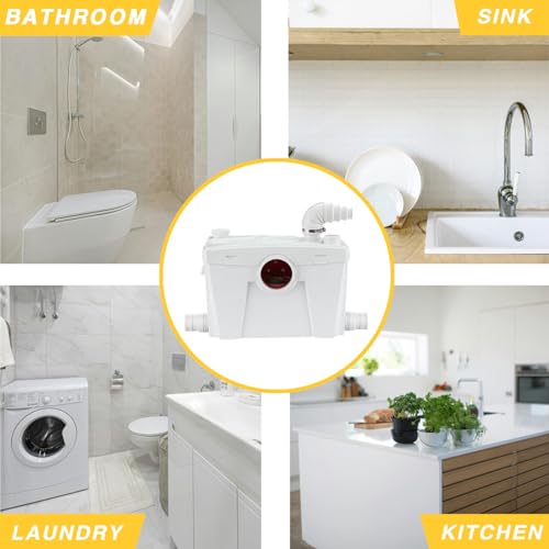 Image of Trupow 500W 110V Macerator Sewerage Pump with 4 Water Inlets for Upflush Toilet System Waste Water Marine Toilet Bathroom Disposal Laundry