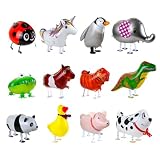 Kesote 12 Folienballon Tiere Heliumballons Airwalker Helium Ballons Dschungel Luftballons Walking Tierballons Einhorn Dinosaurier für Kinder Geburtstag Party Deko Geschenk Mitgebsel