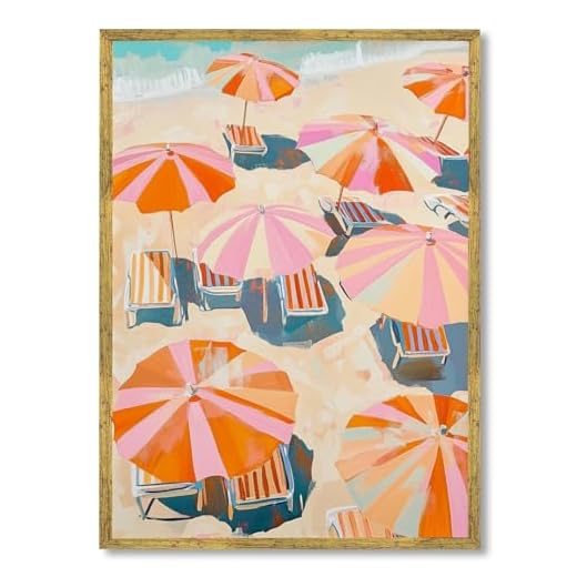 Stylish Aerial Beach Umbrella Wall Art
