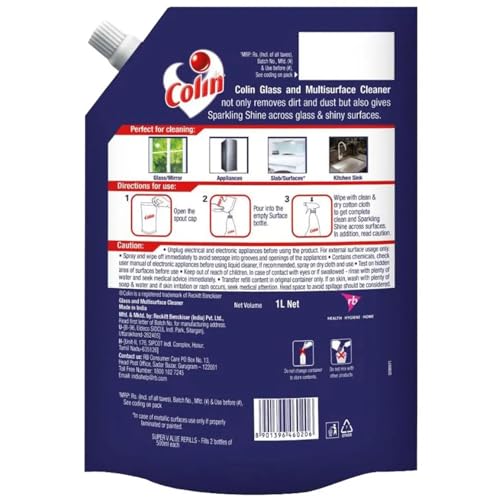 Glass and Surface Cleaner Liquid Refill - 1 Litre x 2|India's #1 Glass Cleaner |Multi Purpose Glass Cleaner for Car, Kitchen and Home Surfaces | Multi Surface Cleaner (Pack of 2)