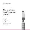Staleks Beauty & Care Manicure Pusher 30 Type 2 Rounded Pusher and Straight Blade Dual-Sided Stainless Steel Tool