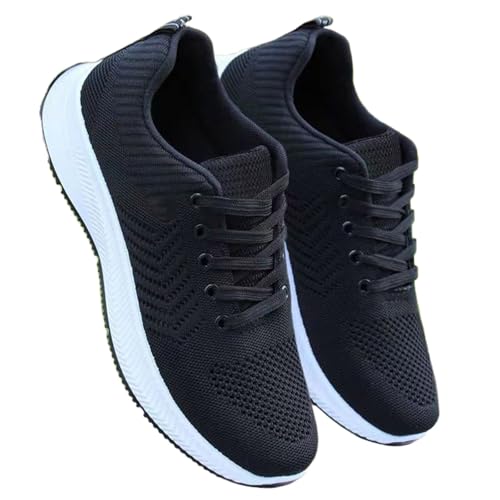 vejtmcc Zapatillas de deporte para hombre, antideslizantes, transpirables, ligeras, para correr, tenis, caminar, correr, correr, fitness, correr, correr, correr, gimnasio, etc, Negro , 42 EU