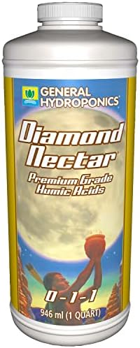GH1352 Diamond Nectar 0-1-1 Premium Grade Humic Acid for Soil, Soilless Mixes, Coco & Hydroponics, 1 Quart, Orange