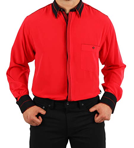 Chemise rockabilly rouge années 50 idéale pour la danse et les soirées rétro