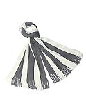 Dahlia Men's Winter Scarf - Synthetic Cashmere - Soft & Warm, Stripes White/Gray