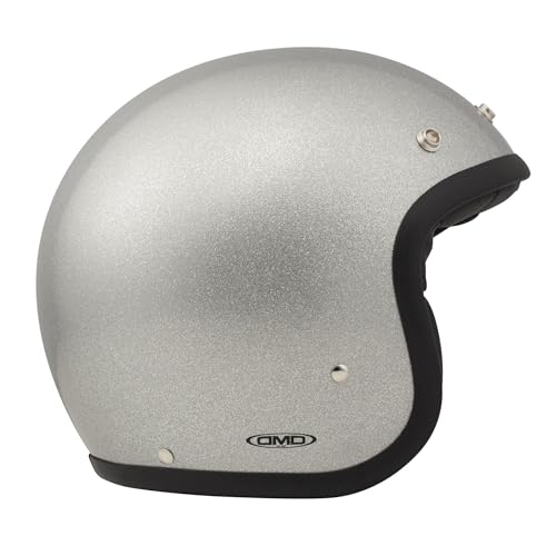 Casque Moto DMD à paillettes argent pour vos virées urbaines en taille L - 2