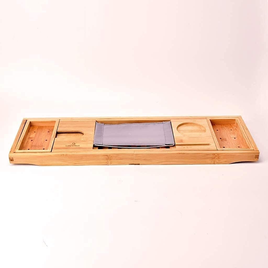 Bathtub Tray, Bath Trays Bathtub Rack Caddy Wood Wood Shelf Shower Book Table Tray Expandable Holder Foldable Bathtub Cover Bathroom Trays