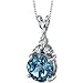 Refined Class 2.25 carats Round Shape Sterling Silver Rhodium Nickel Finish London Blue Topaz Pendant