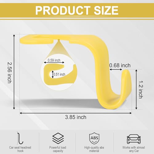 image for LivTee Car Seat Headrest Hook, Car Headrest Hidden Hook, 4 Pack Univer