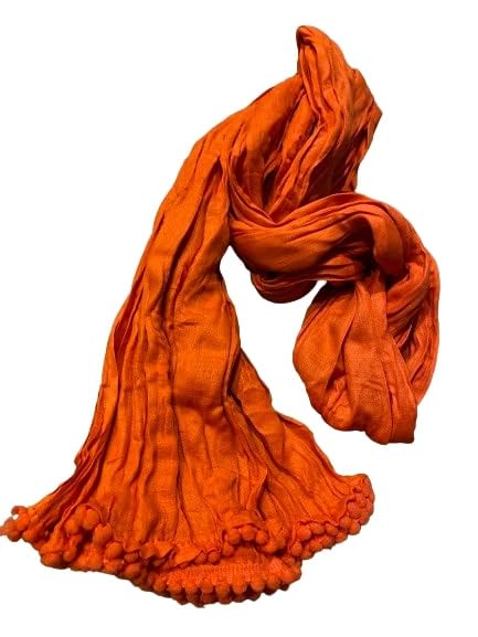 orange cotton dupatta (orange)-image-10