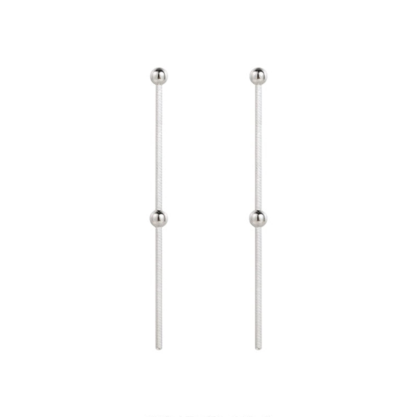 WBDWWTD Pendientes Pendientes de Plata de Ley 925 con Borla de Plata y Estrella, Pendientes Largos con Colgante, Borla para Mujer y niña, Pendientes de Cadena de Bolas Lindos, Pendientes para Mujer