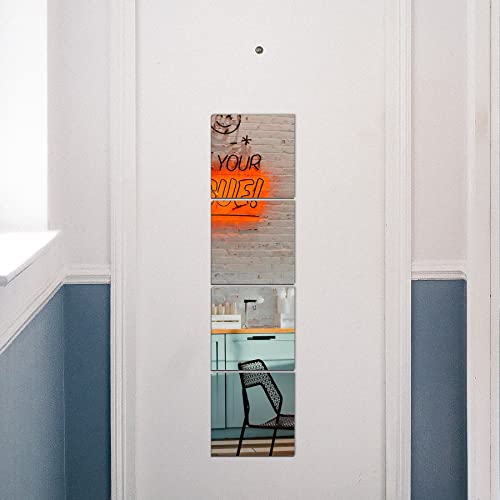 Full Length Wall Mirror Tiles,Glassless Mirror For Kids,Acrylic-12''X12''X4Pcs,Unbreakable Frameless Mirror Wall Stickers,Home Gym Mirror For Bedroom,Living Room,Door (11.8'' X 11.8'' X 0.07'' - 4Pcs) #TOP2