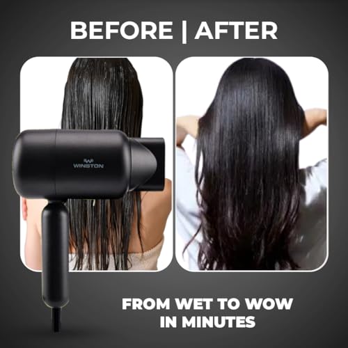 WINSTON Ionic Foldable Hair Dryer - 1400W (Black) - Image 3