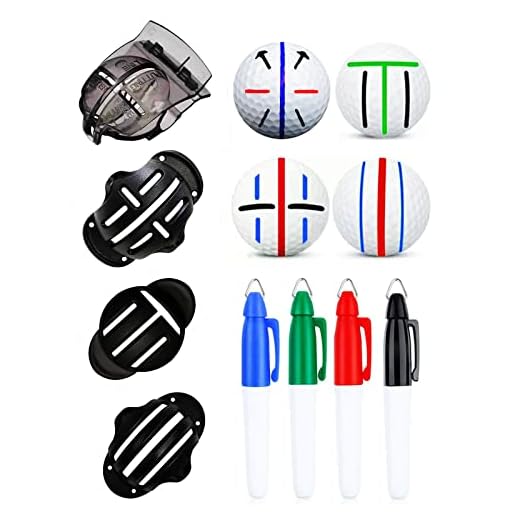 8 Pack Precision Golf Ball Marker, Upgrade Golf Accessories, 4 Golf Ball Marking Stencils and 4 Colors Golf Ball Markers, Golf Ball Line Marker Tool, Golf Ball Alignment and Identification Tool