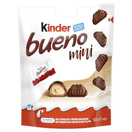 Kinder Bueno Mini, Quality Milk Chocolate Bars, 1 Variety Share Pack (97g)