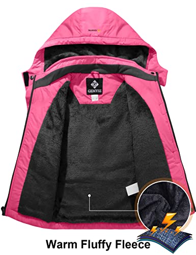 Image of GEMYSE Girl's Waterproof Ski Snow Jacket Hooded Fleece Lined Windproof Winter Jacket