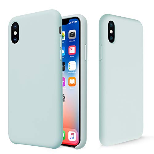 Funda iPhone Xs, iPhone X Fuleadture [Compatible con Carga Inalámbrica] Original Slim Líquido de Silicona Gel Carcasa Alta Calidad Totalmente Protectora Caso Cover Case para Apple iPhone X/ Xs 5,8