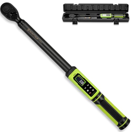 SHINTOUR Digital Torque Wrench,3-200 N.m/2.2-147.5 Ft.Lb Ft.Lb,1/2" Drive Electronic Inch Pound Torque Wrench with Vibration Buzzer LED Indicator,5 Units ±2% Accuracy for Car Auto Repair