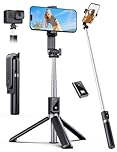ANXRE Extendable Selfie Stick with Wireless Remote, Compact & Portable for Travel, Compatible with iPhone Samsung Android Smartphones