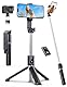 ANXRE Selfie Stick Stativ mit FernauslöSer, 360° Drehbarer Tragbar 106cm Handystativhalter Stativbeine Compatible with iPhone Samsung Android Smartphone