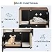 MOVECOM Cat Litter Box Enclosure for 2 Cats, 31.5'' Double Litter Box Enclosure with Scratching Post, 2 Tiered Hidden Cat Cabinet Furniture with Litter Mats, Cats House