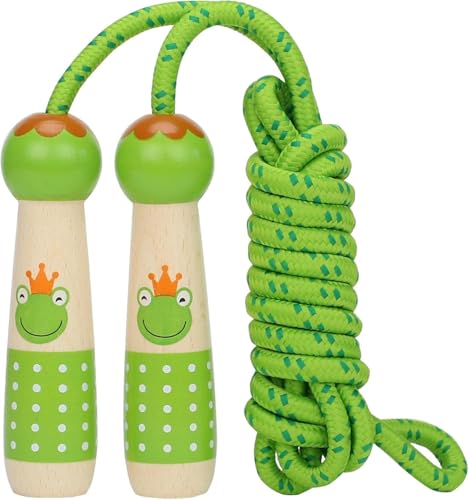 Springseil Kinder, 260cm Verstellbare Seilspringen Fitness Kinder mit Holzgriff und Baumwollseil Rope Skipping Seil Kids für Jungen und Mädchen Springseil Kinder, 260cm Verstellbare Seilspringen Fitness Kinder mit Holzgriff und Baumwollseil Rope Skipping Seil Kids für Jungen und Mädchen