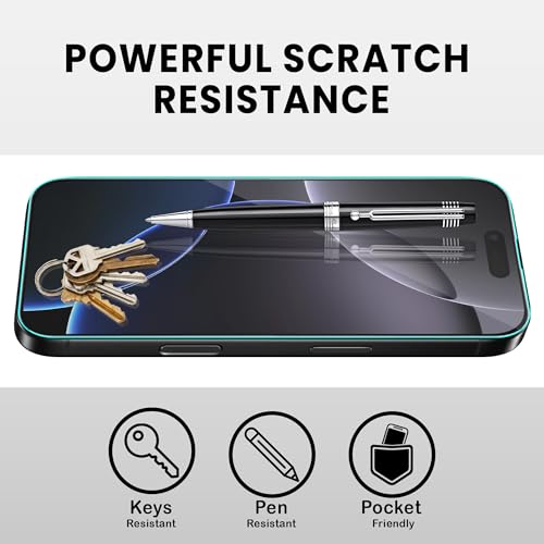 Image of ArmourPro Borderless Tempered Glass for iPhone 16 Pro and iPhone 17 (6.3 Inches) with Anti Dust Mesh Filter, 9H Hardness Shatterproof, Full Screen Coverage and with Installation Kit | Pack of 2