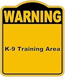 K-9 Training Area Warning Yellow Black Aluminum Composite Sign 15 x 18 inches
