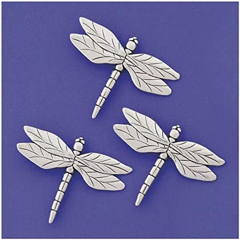 Basic Spirit Dragonflies Medium Pewter Magnet Set for Nature Lover, Kitchen Office Refrigerator Outdoor Picnic Home Decorative Gift