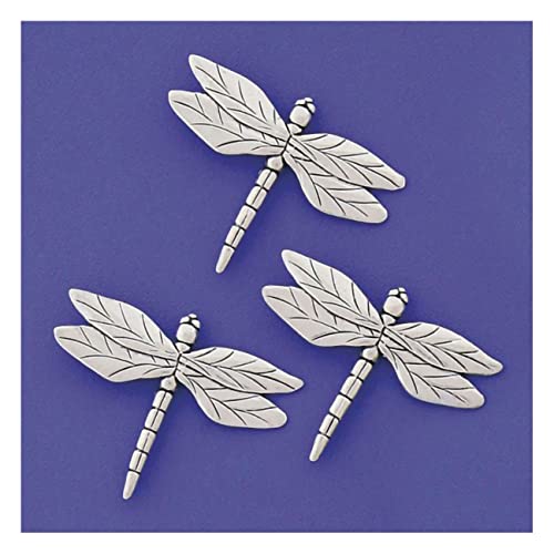 Basic Spirit Dragonflies Medium Pewter Magnet Set For Nature Lover, Kitchen Office Refrigerator Outdoor Picnic Home Decorative Gift #TOP17